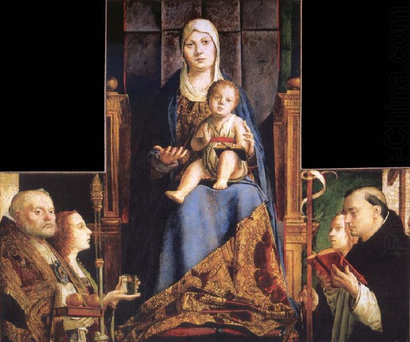 Madonna with SS Nicholas of Bari,Anastasia, Antonello da Messina